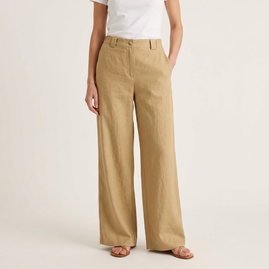 Pantalone donna palazzo misto lino 04D375 - EXTYN