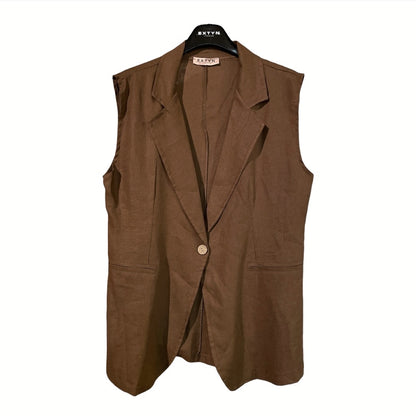 Gilet donna loose fit misto lino 05D287 - EXTYN