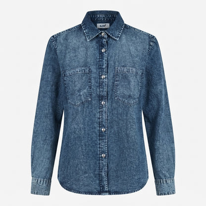Camicia donna denim bottoni gioiello BS2730014 - BLASH