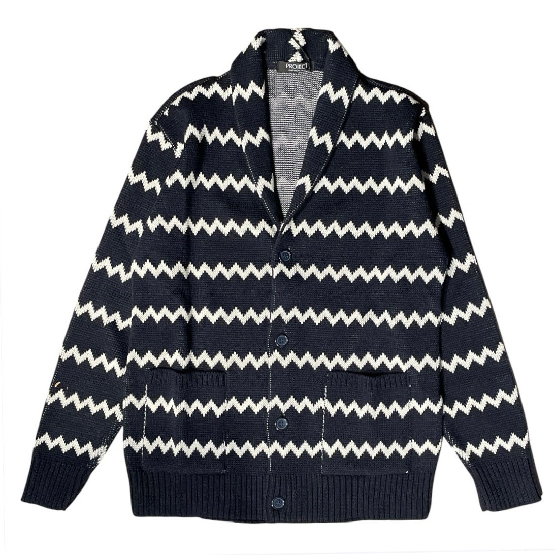Cardigan uomo collo sciallato motivo zip-zag PJ2677 - PROJECT