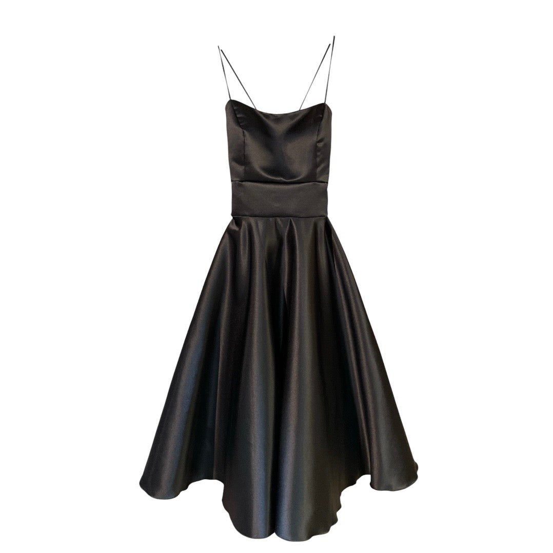 Vestito elegante in raso scollo tondo 81025 - FRANZESE