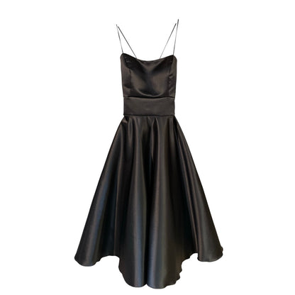 Vestito elegante in raso scollo tondo 81025 - FRANZESE