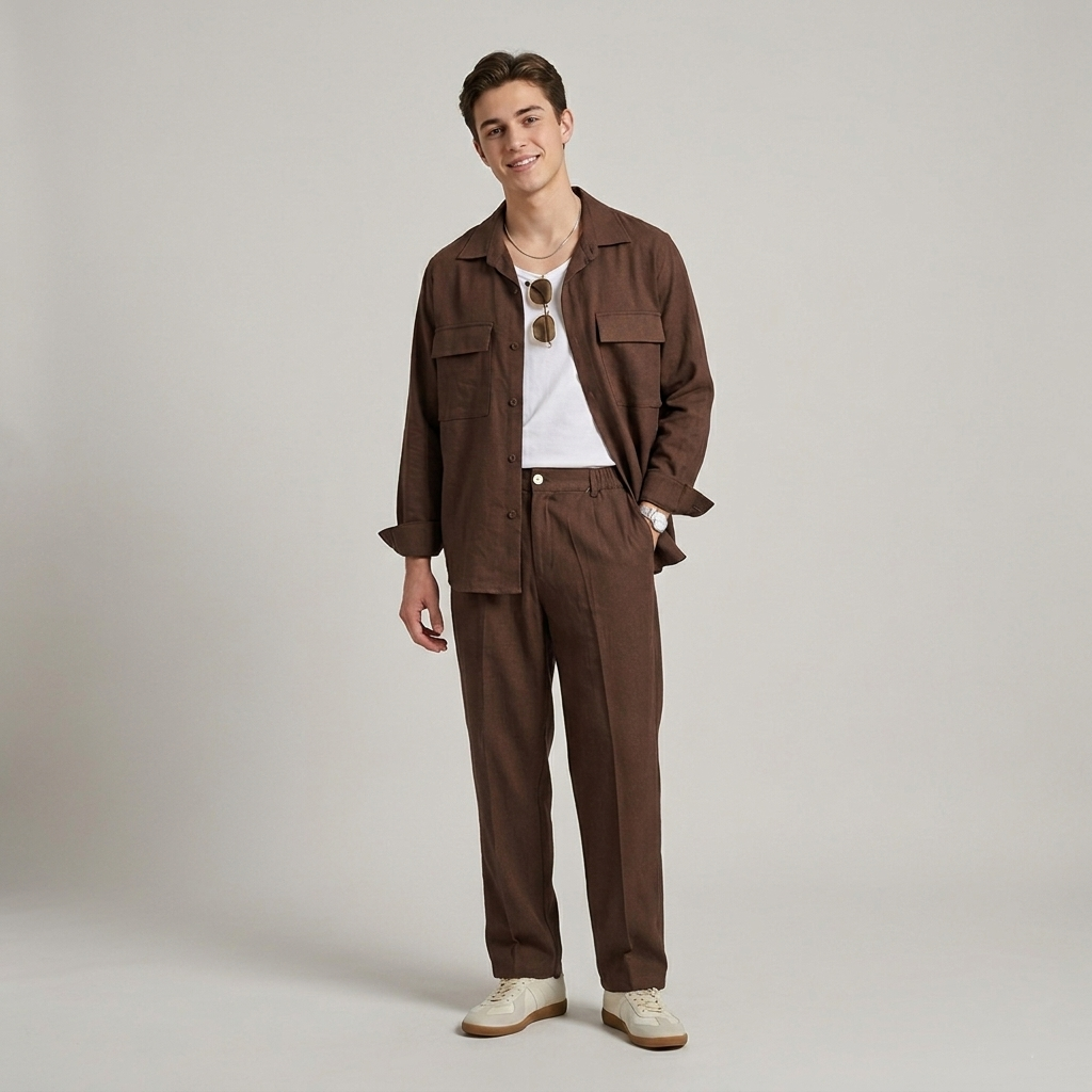 Pantalone uomo palazzo in lino 857