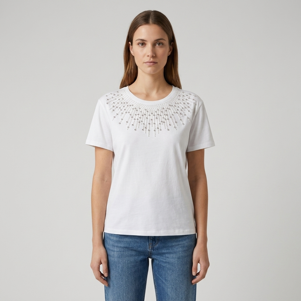 T-shirt cotone con applicazioni 15D170 - EXTYN