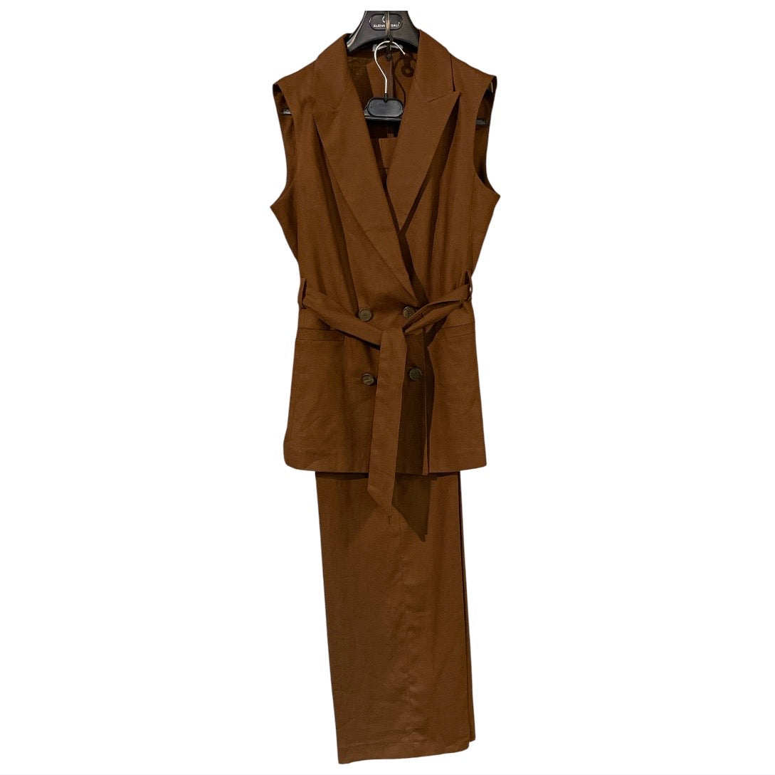 Tailleur smanicato doppio petto lino 41911 - ELENA CASALI