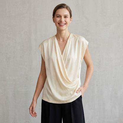 Top in raso scollo incrocio 28D179 - EXTYN