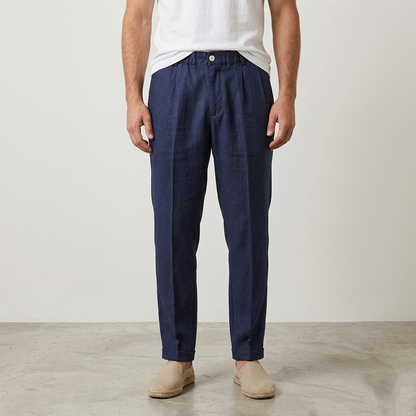 Pantalone uomo straight fit in lino 859